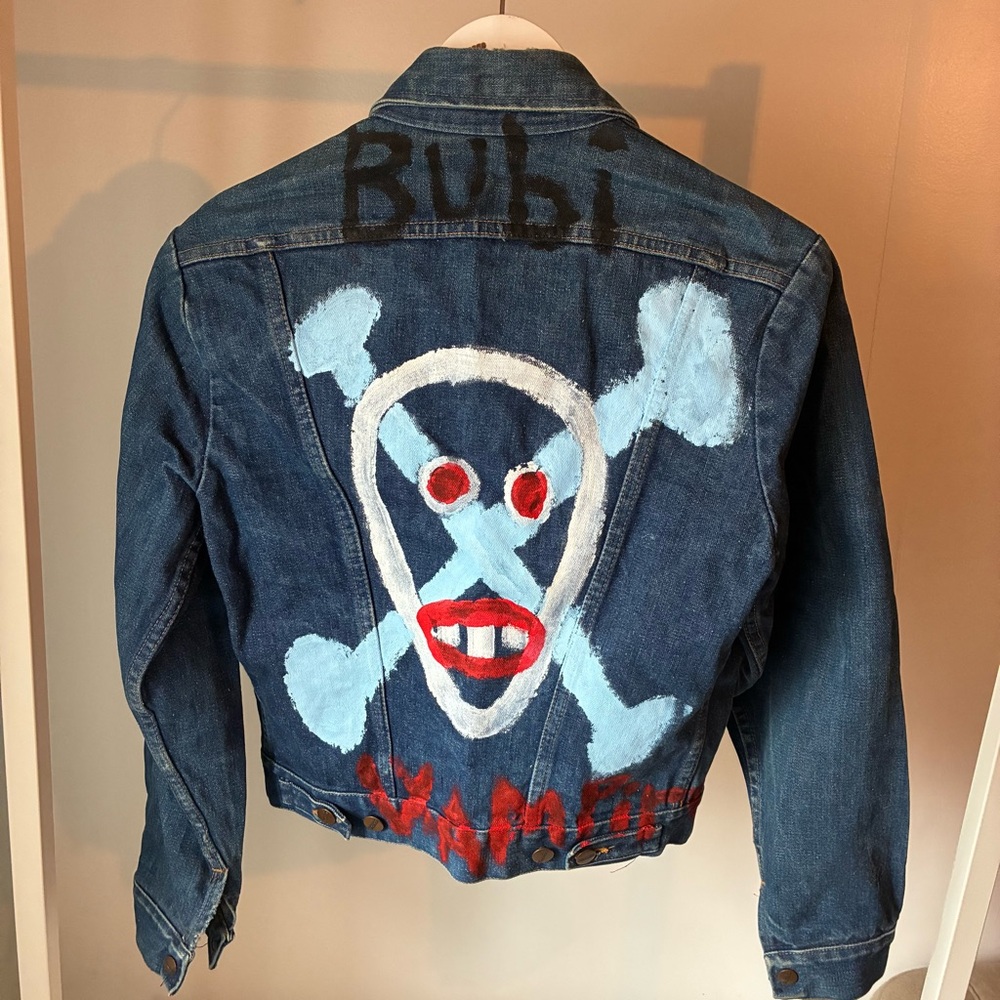Custom Painted Vintage Denim Jacket